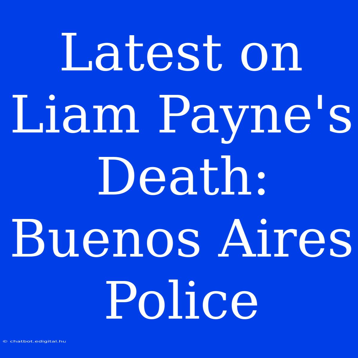 Latest On Liam Payne's Death: Buenos Aires Police