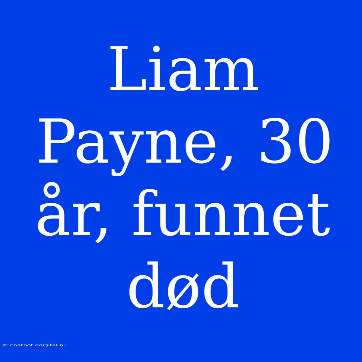 Liam Payne, 30 År, Funnet Død 