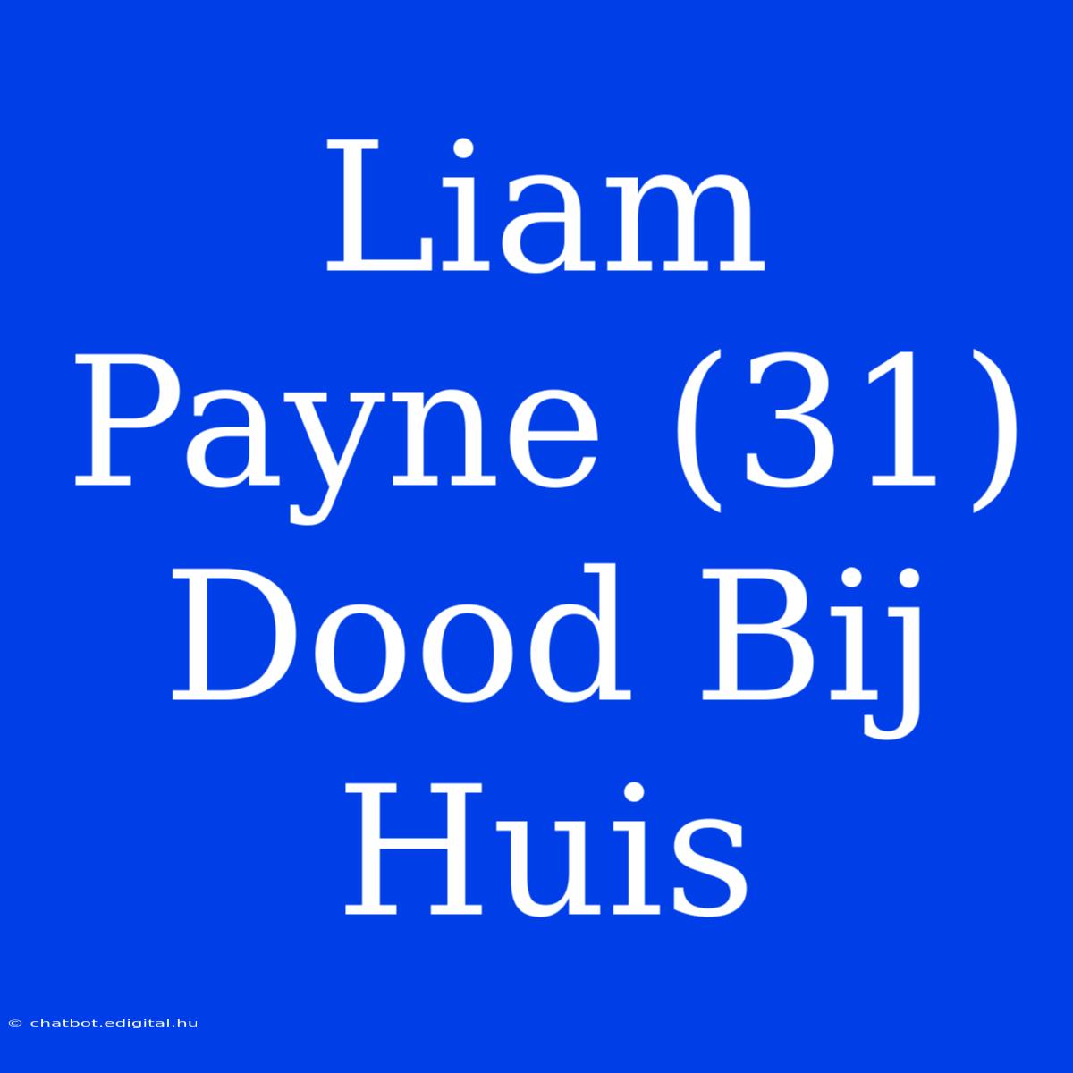 Liam Payne (31) Dood Bij Huis