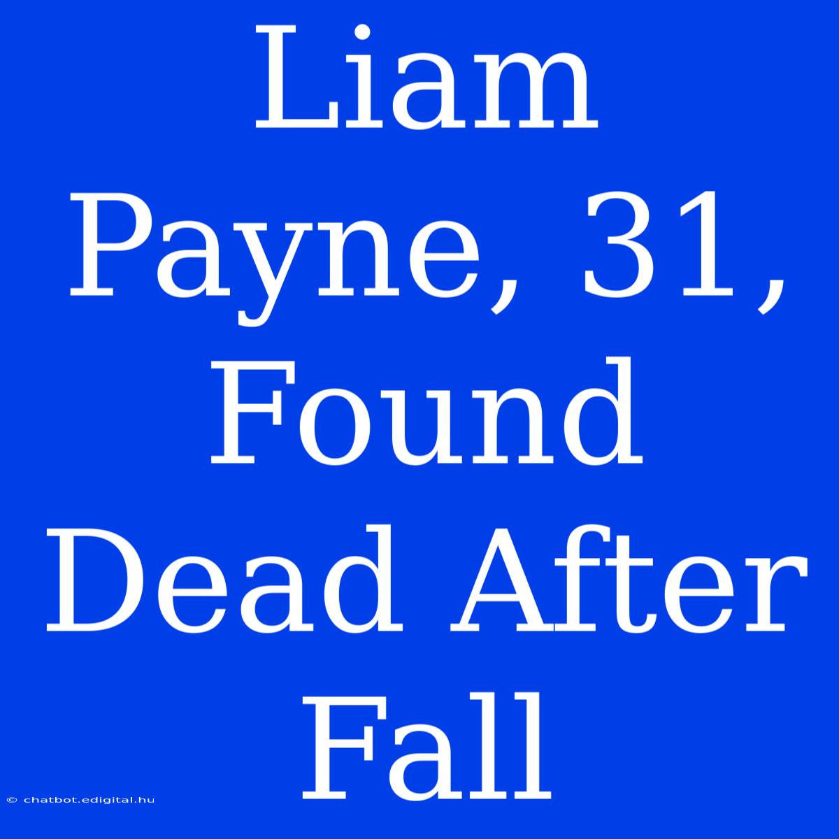 Liam Payne, 31, Found Dead After Fall