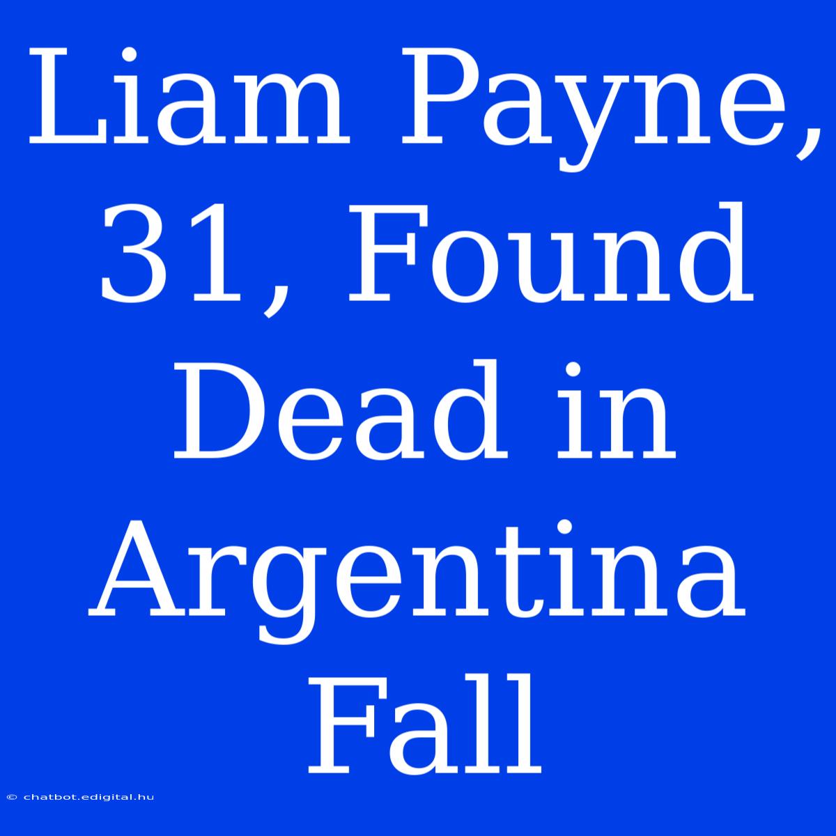 Liam Payne, 31, Found Dead In Argentina Fall