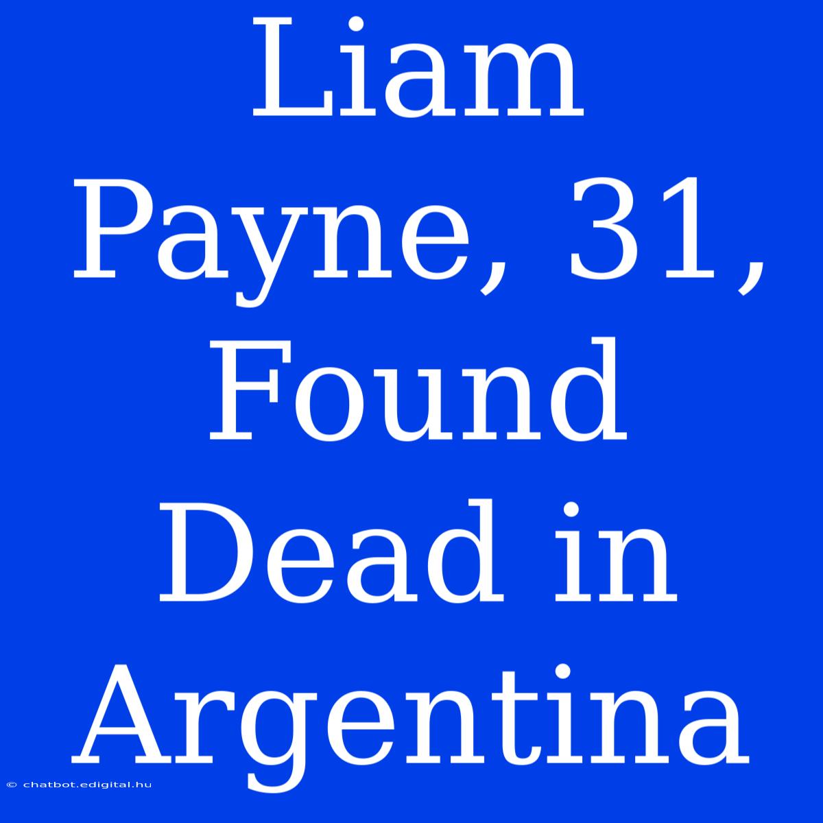 Liam Payne, 31, Found Dead In Argentina