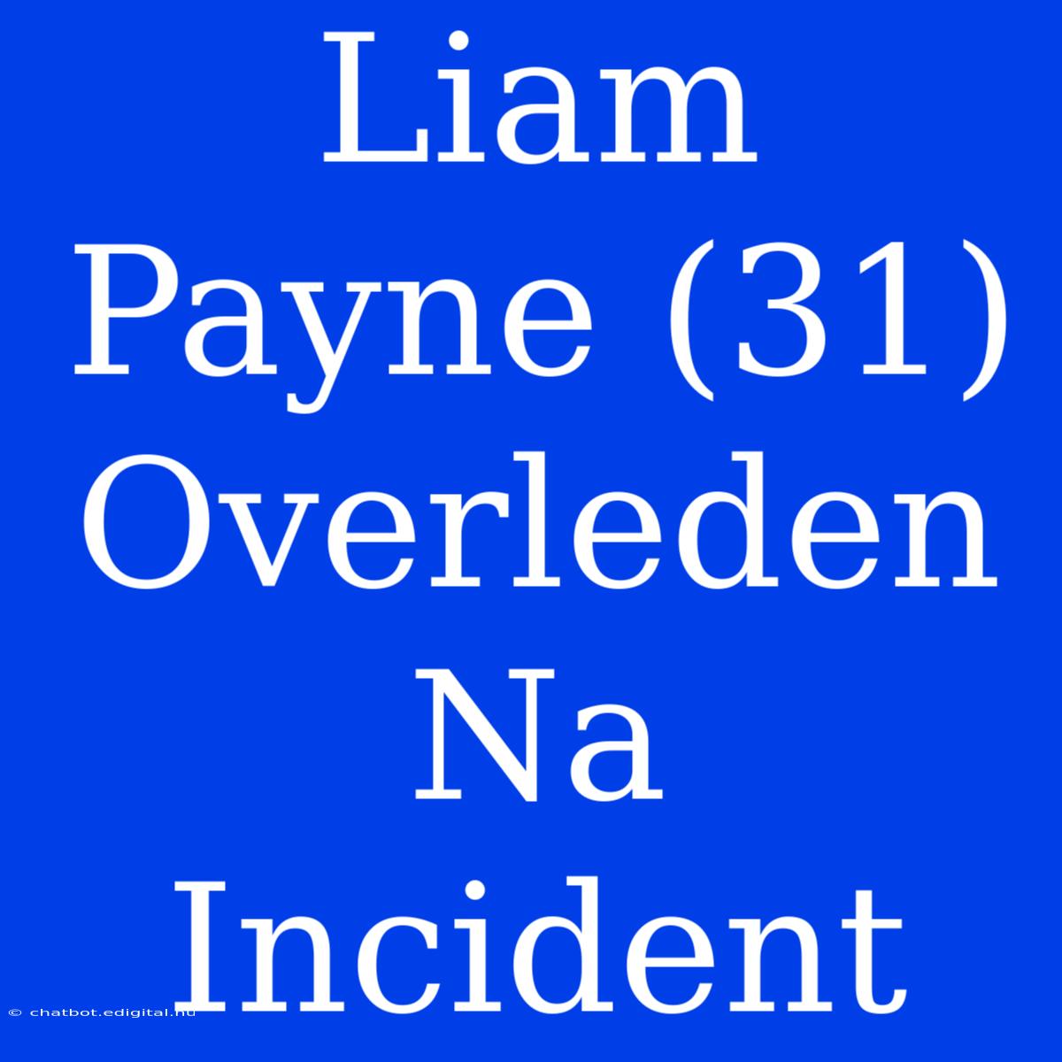 Liam Payne (31) Overleden Na Incident