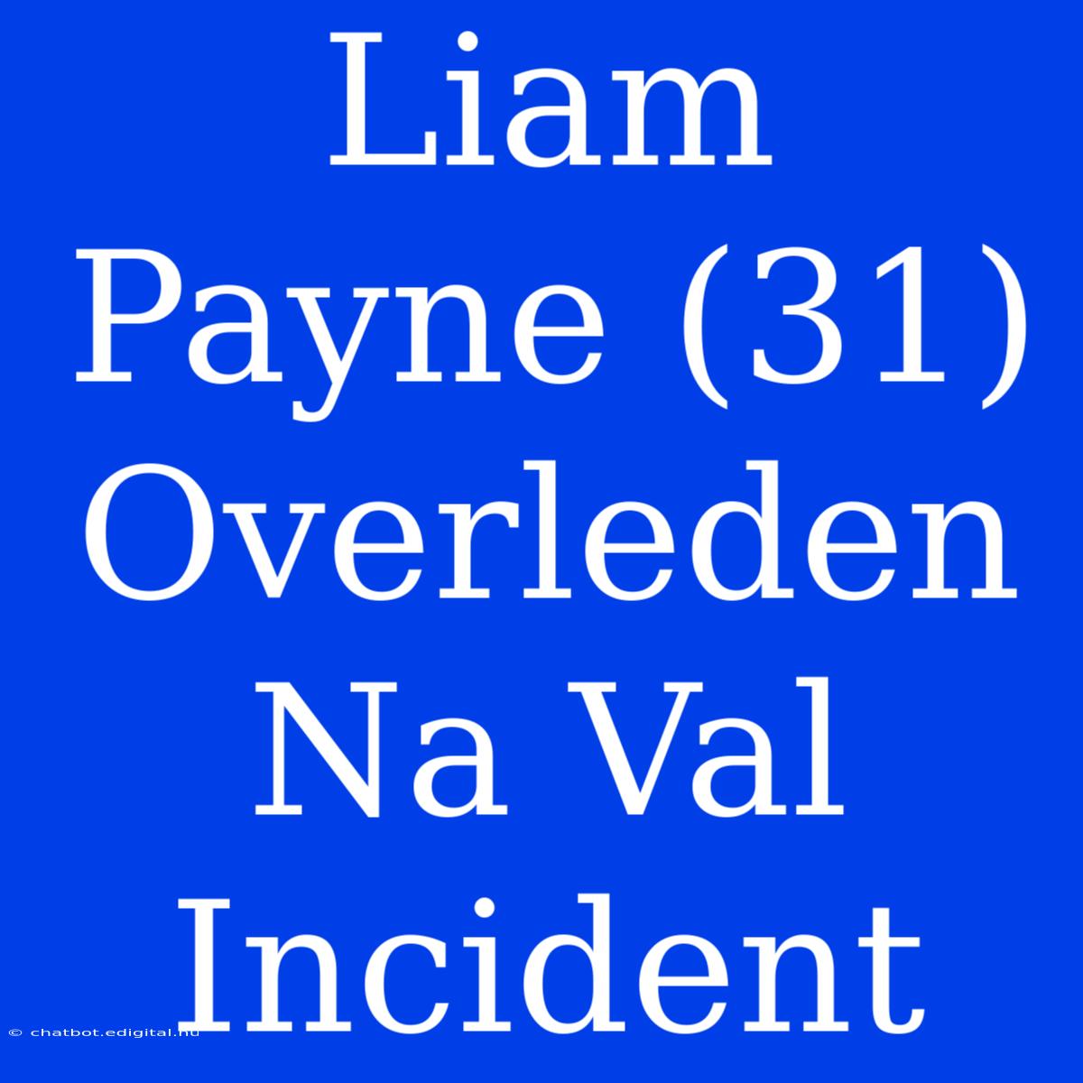 Liam Payne (31) Overleden Na Val Incident