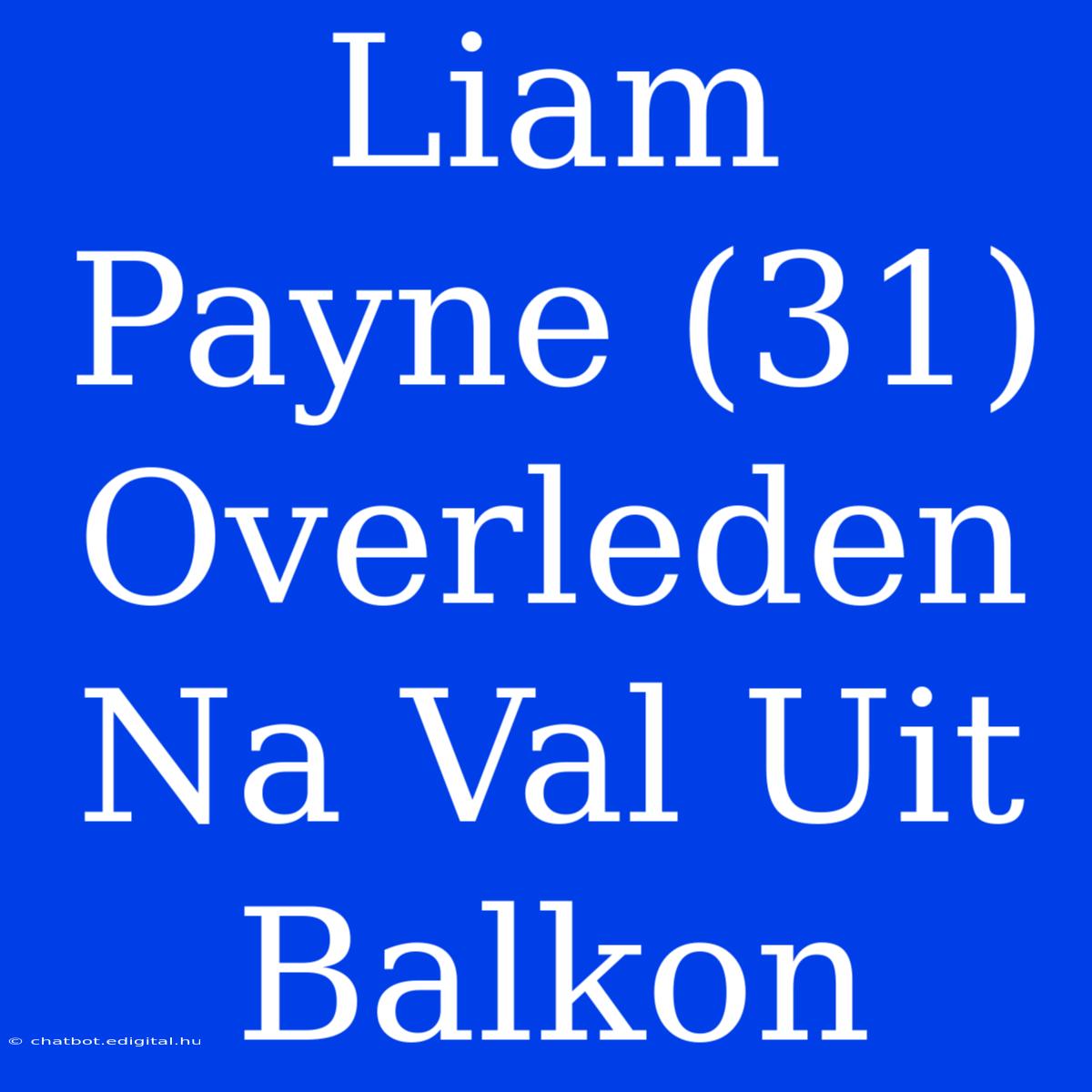 Liam Payne (31) Overleden Na Val Uit Balkon