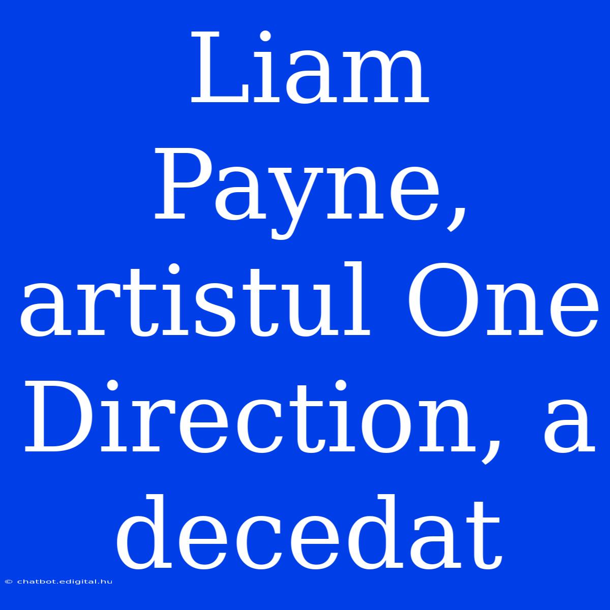 Liam Payne, Artistul One Direction, A Decedat