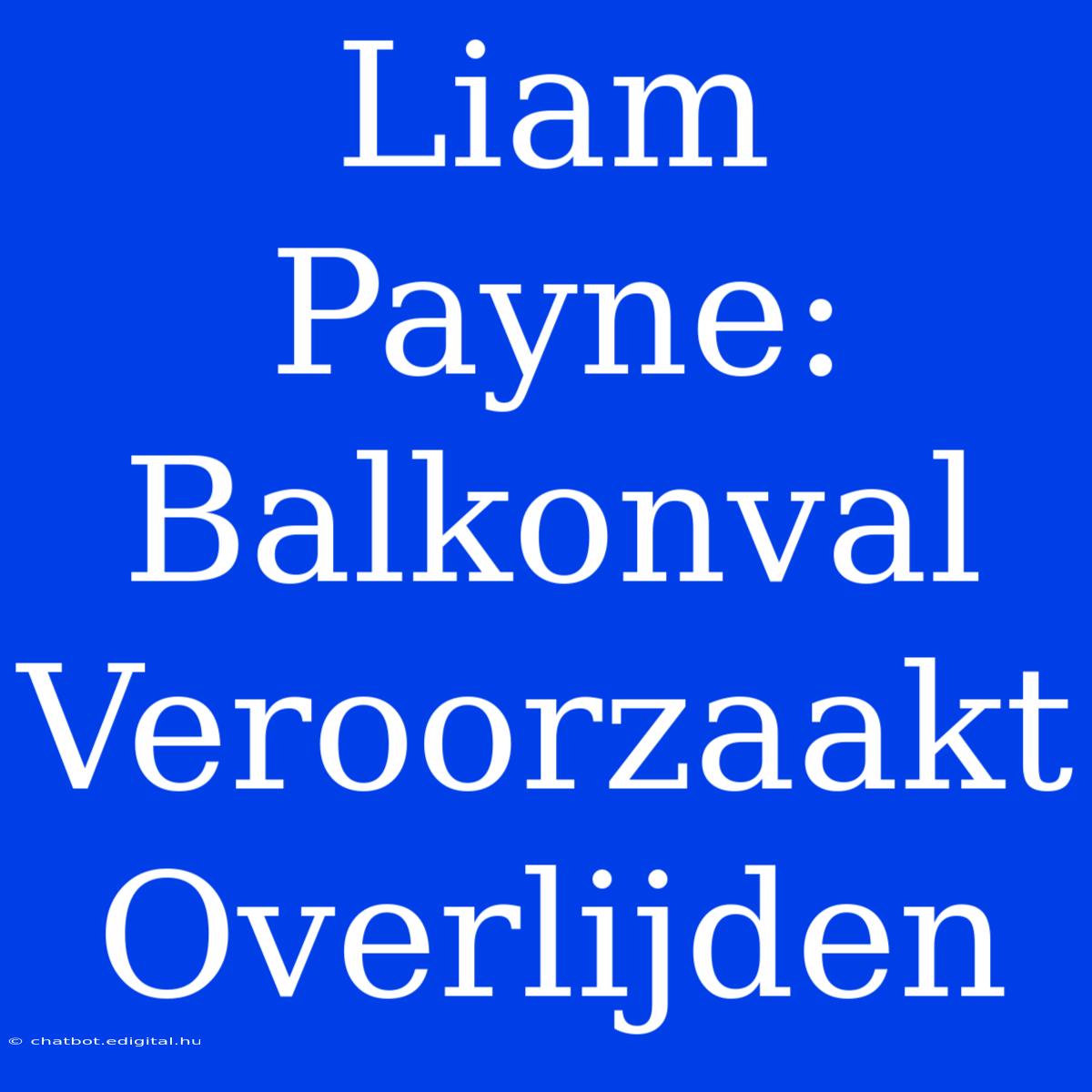 Liam Payne: Balkonval Veroorzaakt Overlijden 