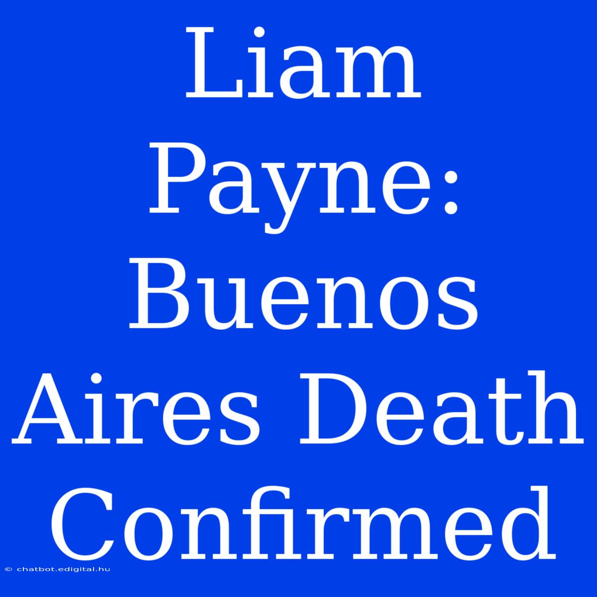 Liam Payne: Buenos Aires Death Confirmed 