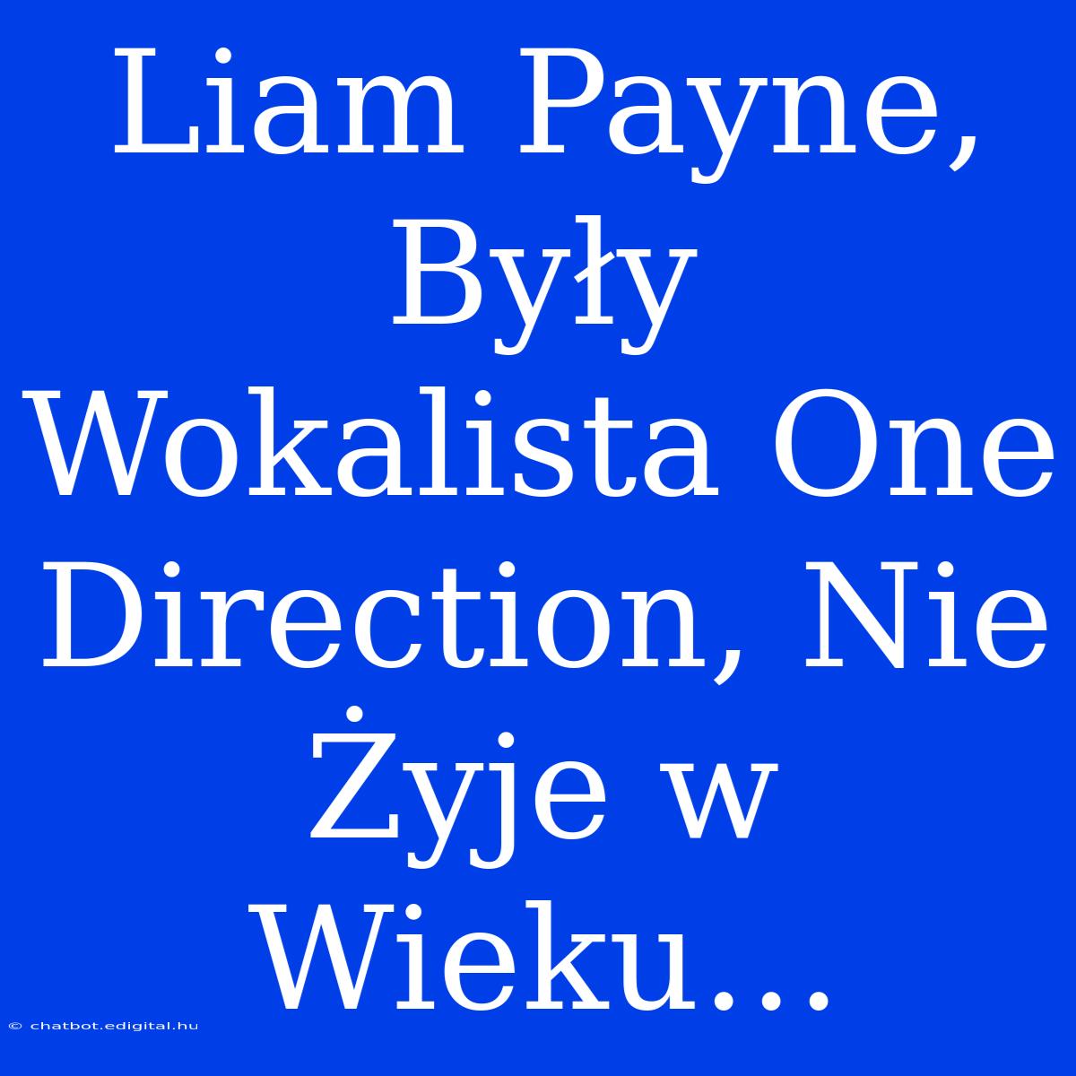 Liam Payne, Były Wokalista One Direction, Nie Żyje W Wieku…