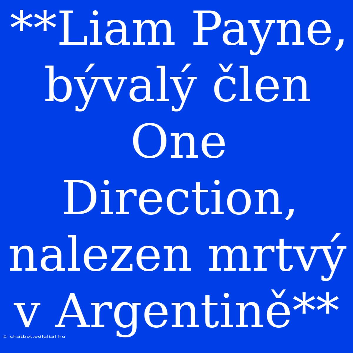 **Liam Payne, Bývalý Člen One Direction, Nalezen Mrtvý V Argentině**