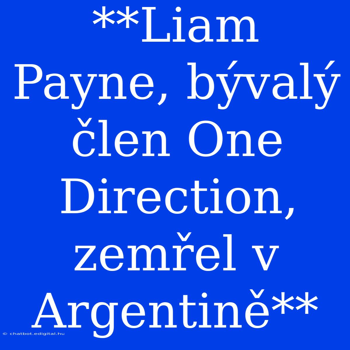 **Liam Payne, Bývalý Člen One Direction, Zemřel V Argentině**