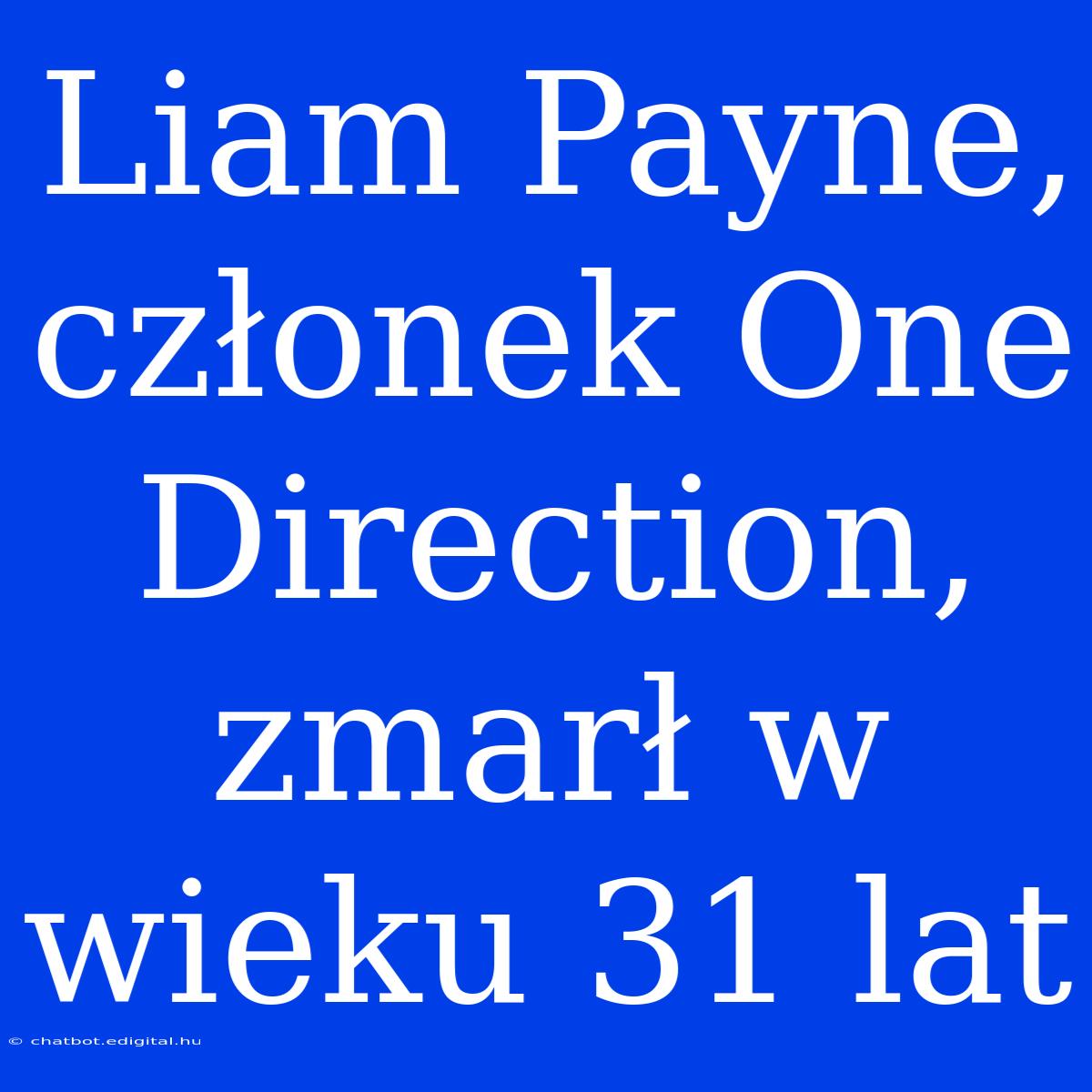 Liam Payne, Członek One Direction, Zmarł W Wieku 31 Lat