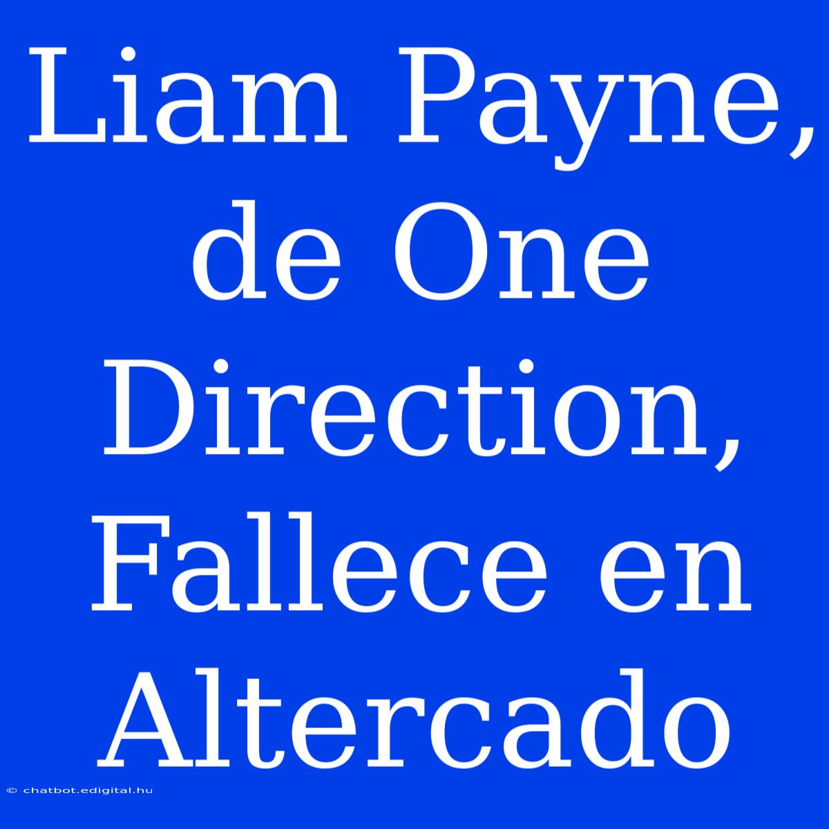 Liam Payne, De One Direction, Fallece En Altercado 