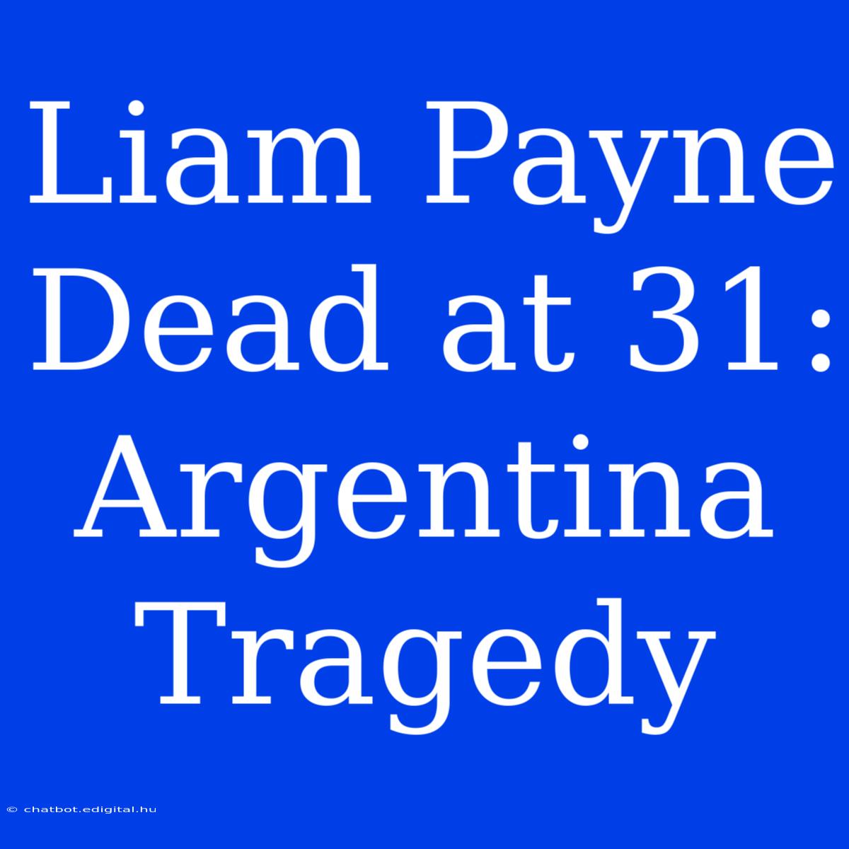 Liam Payne Dead At 31: Argentina Tragedy