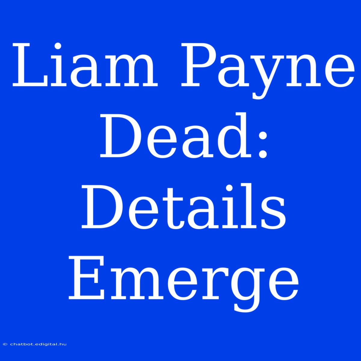 Liam Payne Dead: Details Emerge