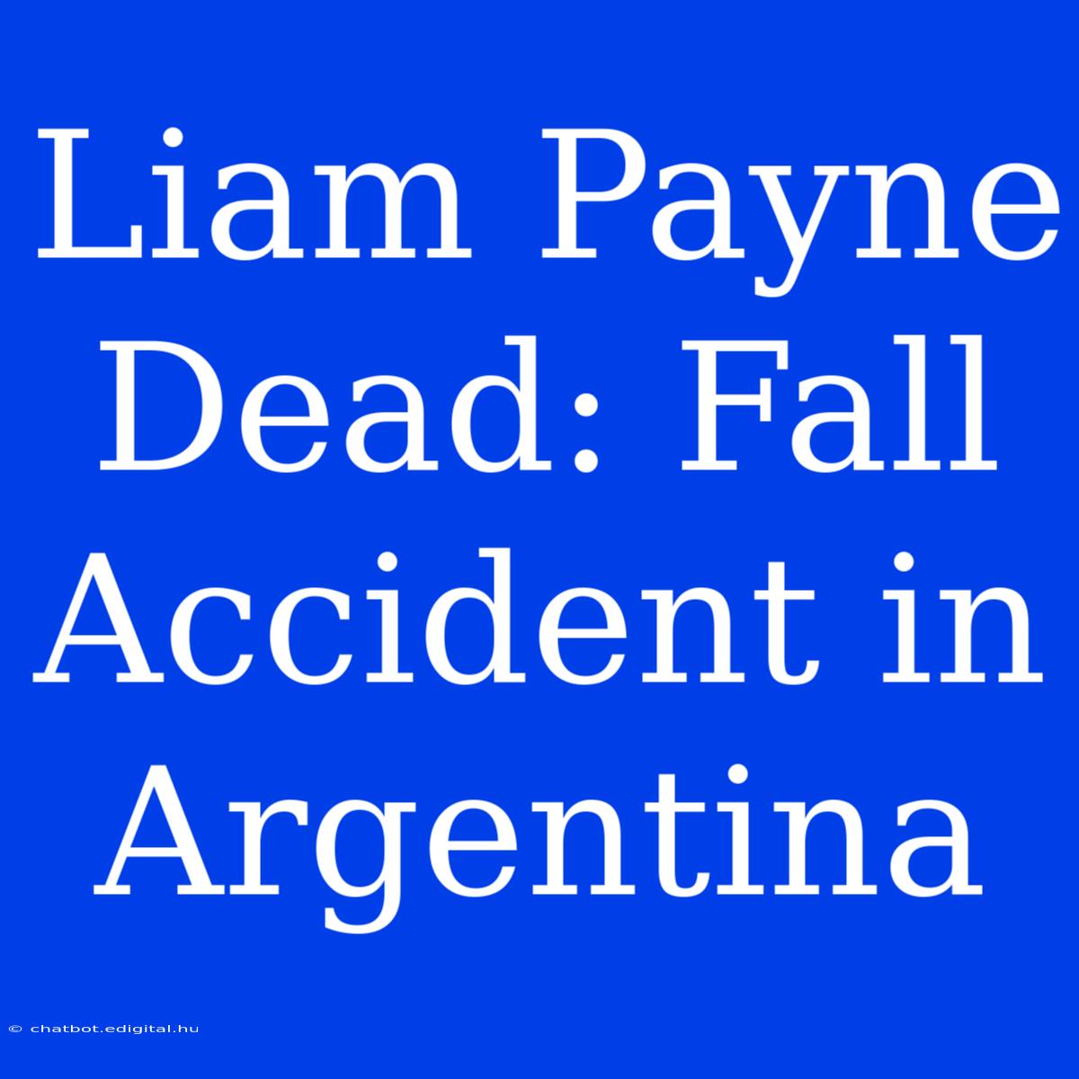 Liam Payne Dead: Fall Accident In Argentina