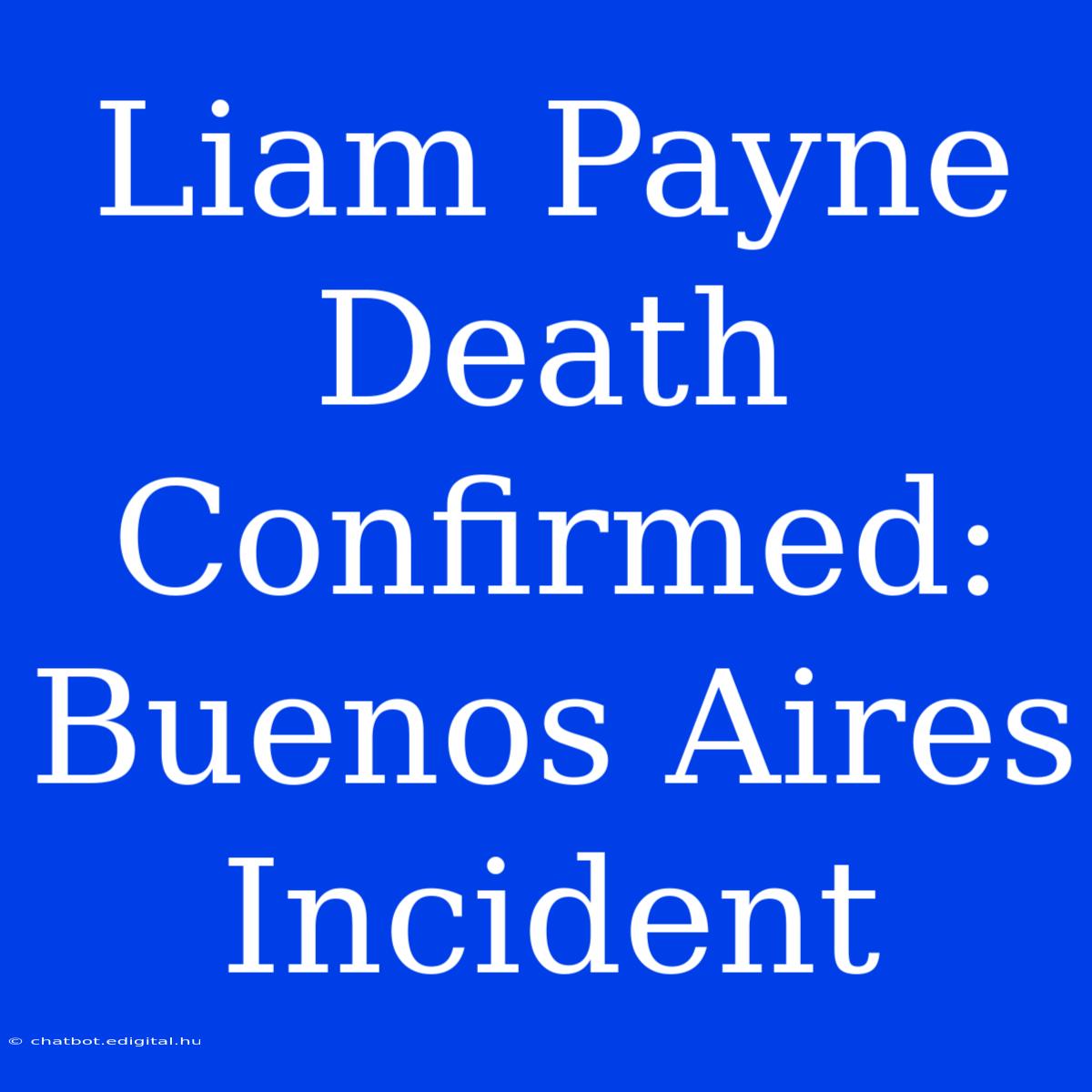 Liam Payne Death Confirmed: Buenos Aires Incident 