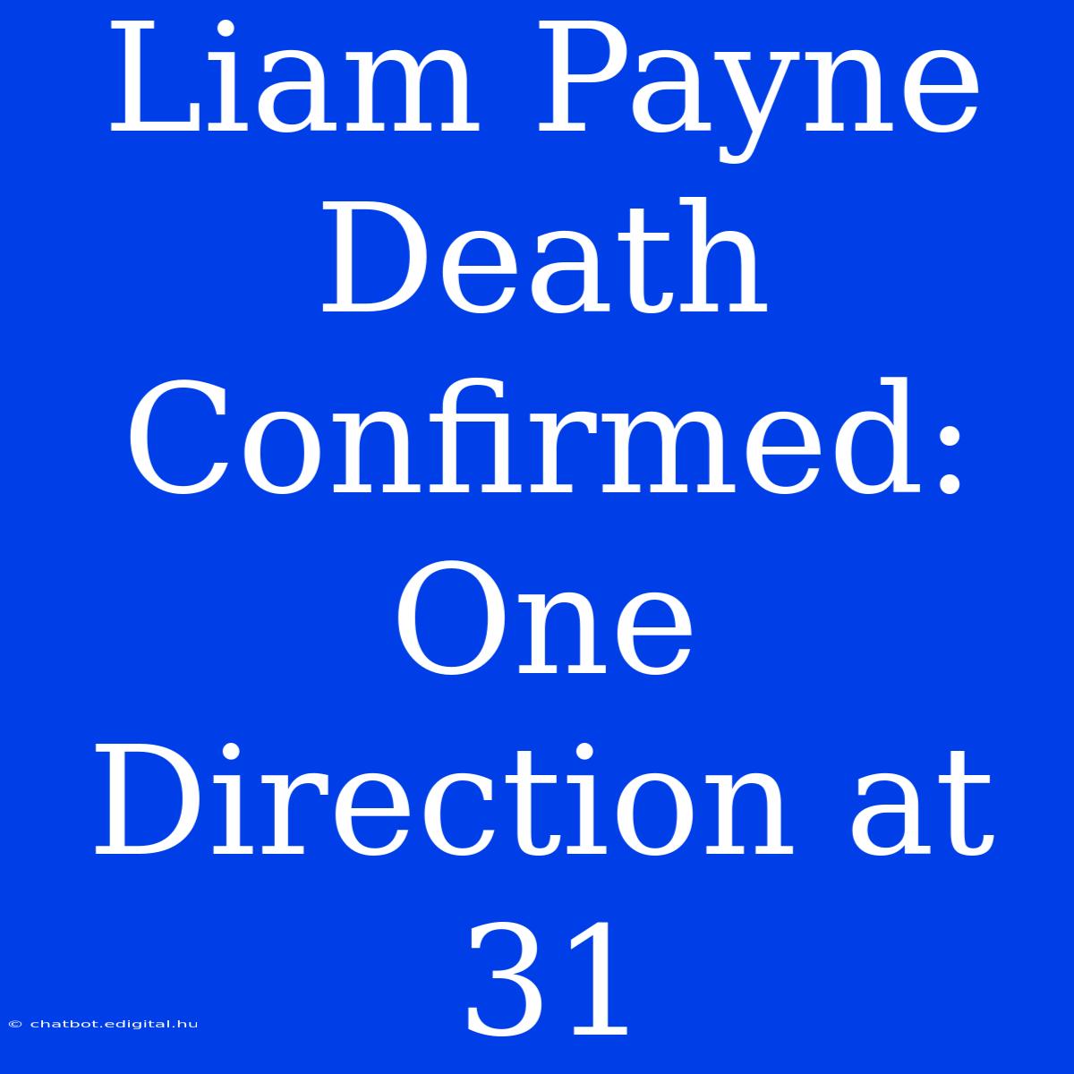 Liam Payne Death Confirmed: One Direction At 31