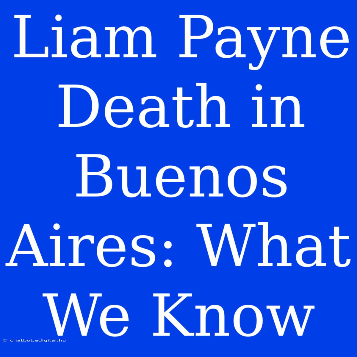 Liam Payne Death In Buenos Aires: What We Know