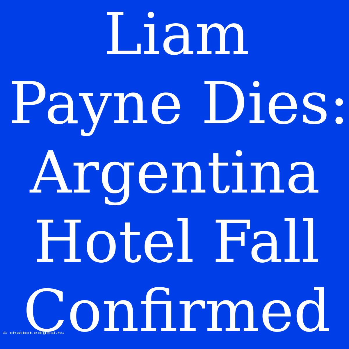 Liam Payne Dies: Argentina Hotel Fall Confirmed