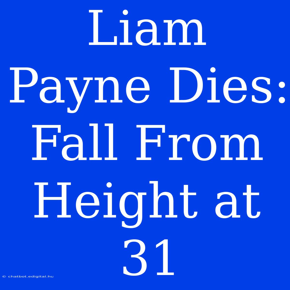 Liam Payne Dies: Fall From Height At 31