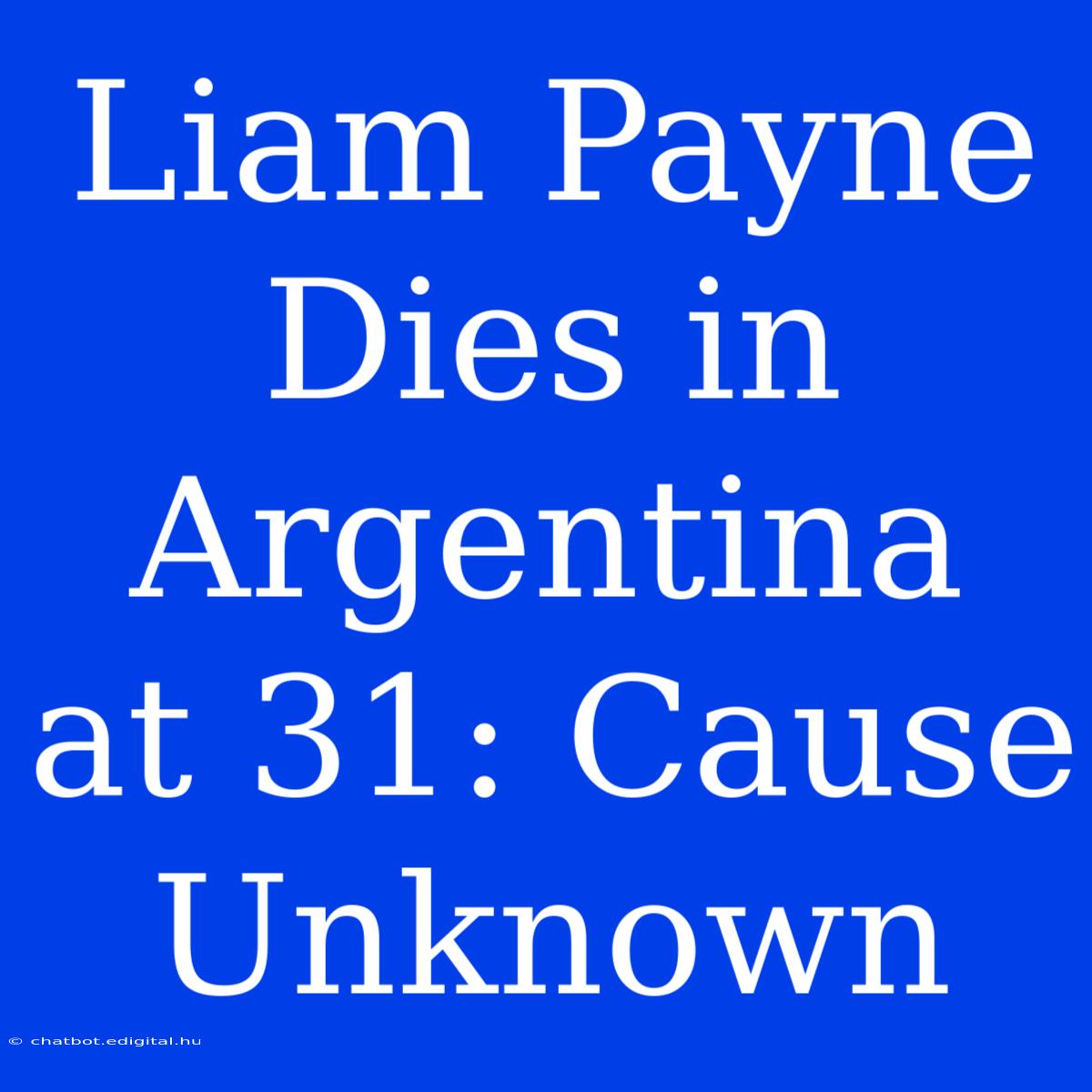 Liam Payne Dies In Argentina At 31: Cause Unknown