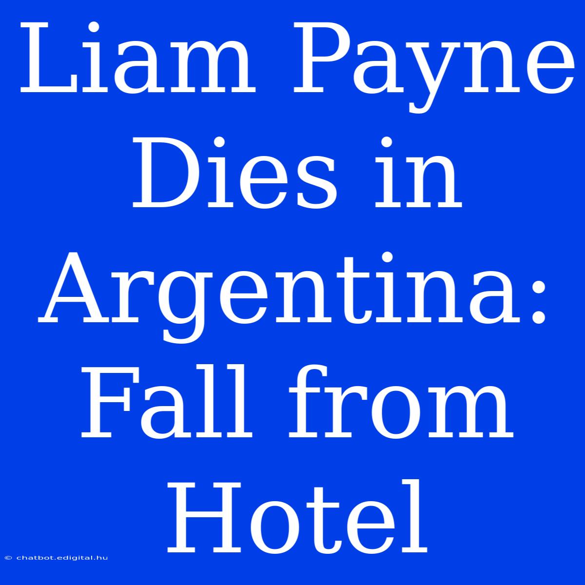 Liam Payne Dies In Argentina: Fall From Hotel