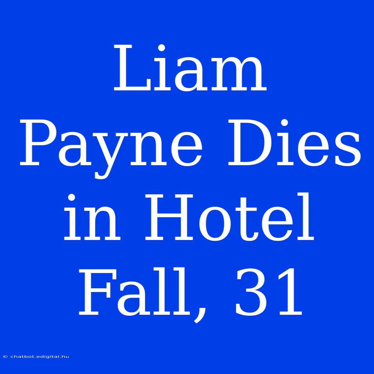 Liam Payne Dies In Hotel Fall, 31