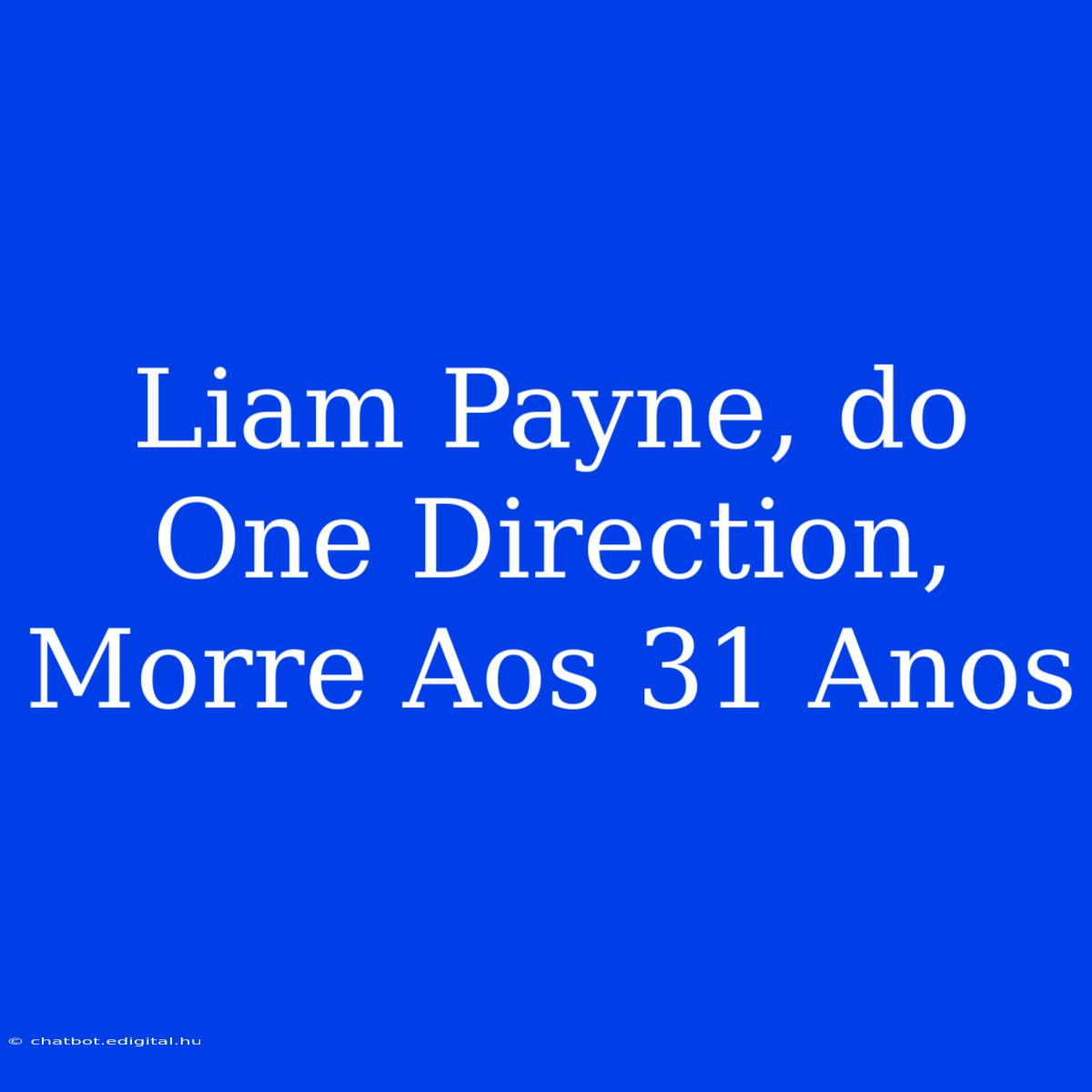 Liam Payne, Do One Direction, Morre Aos 31 Anos