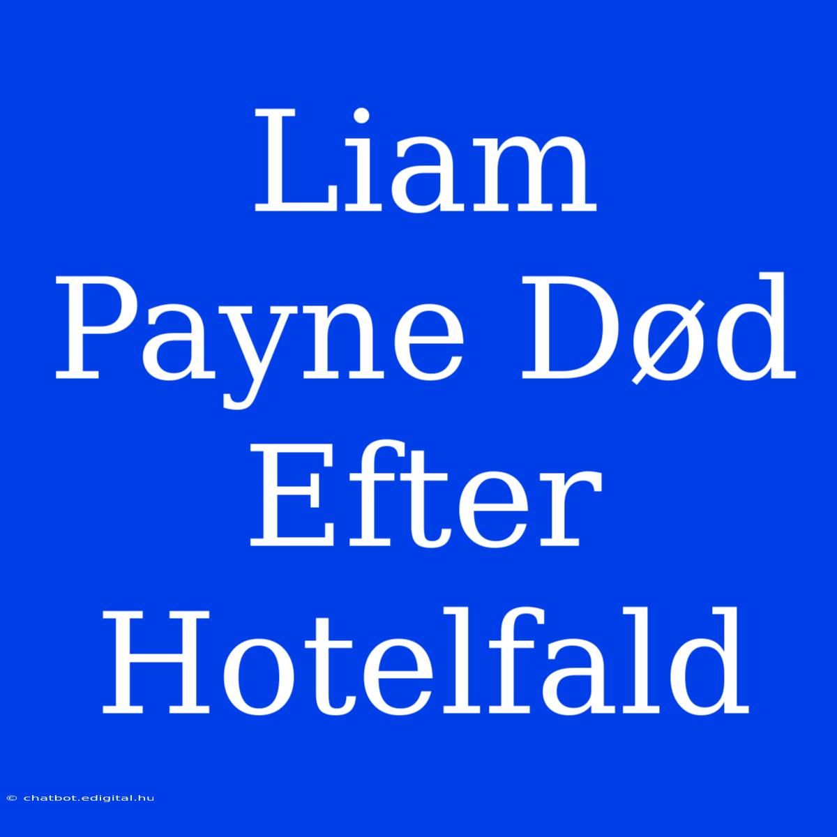 Liam Payne Død Efter Hotelfald