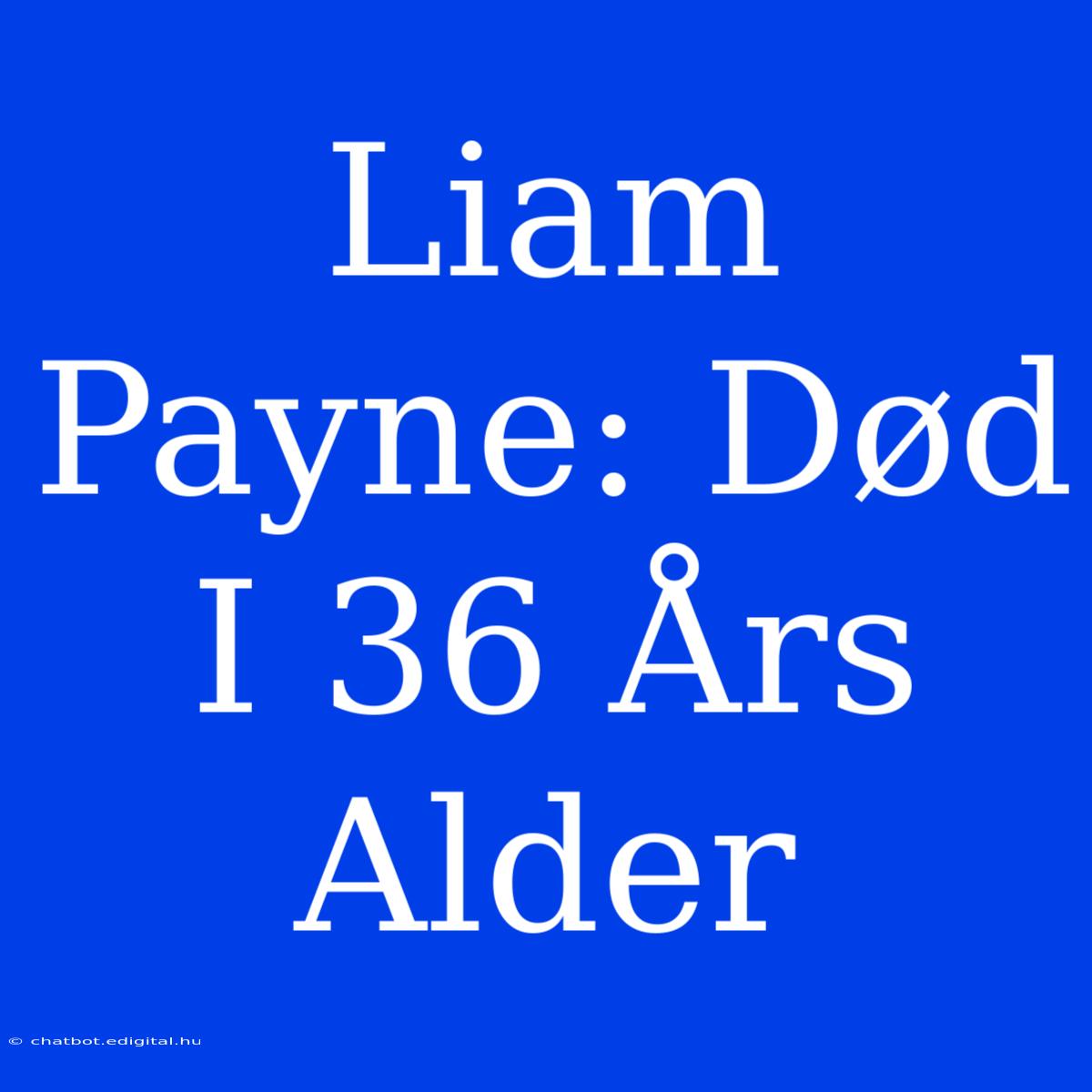 Liam Payne: Død I 36 Års Alder