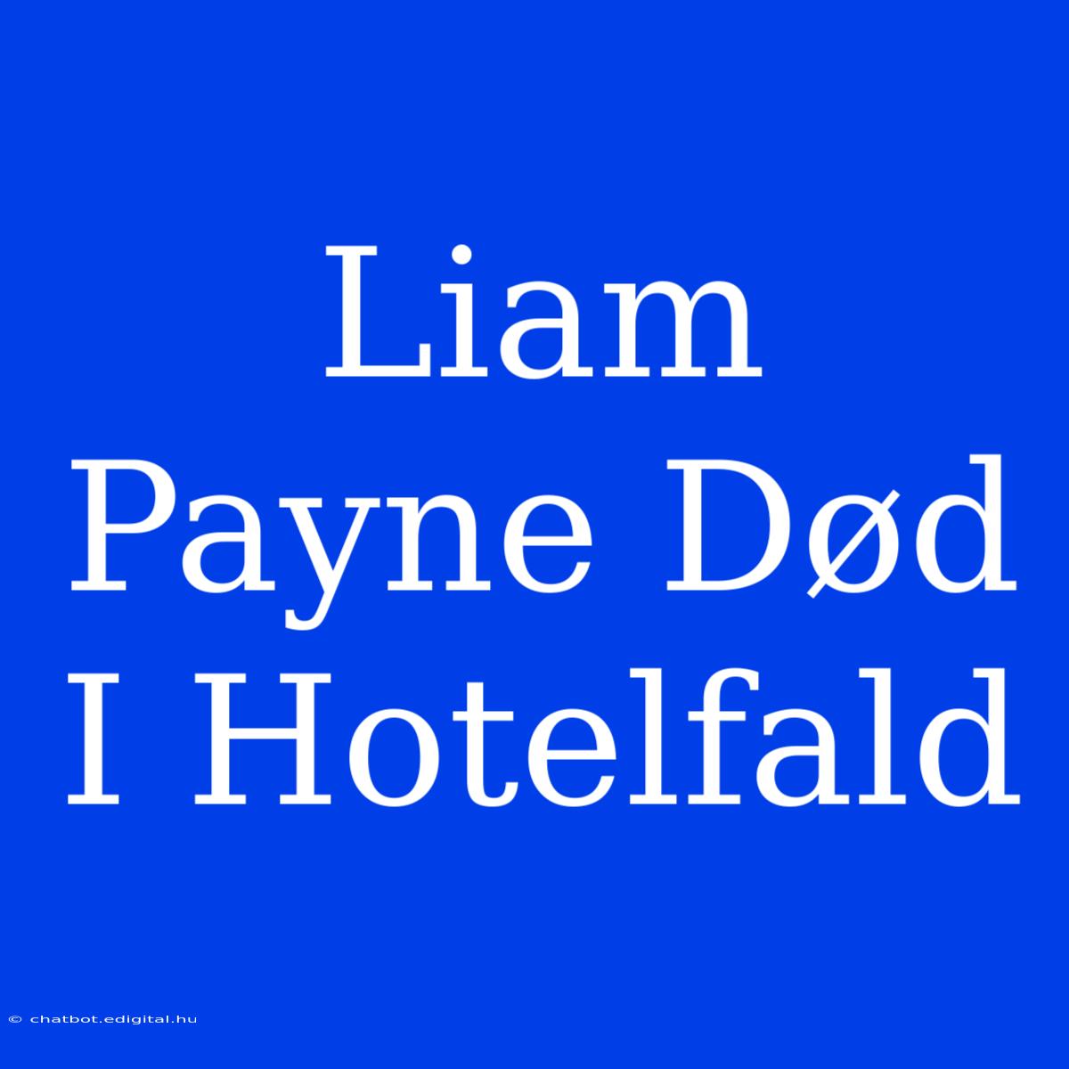 Liam Payne Død I Hotelfald