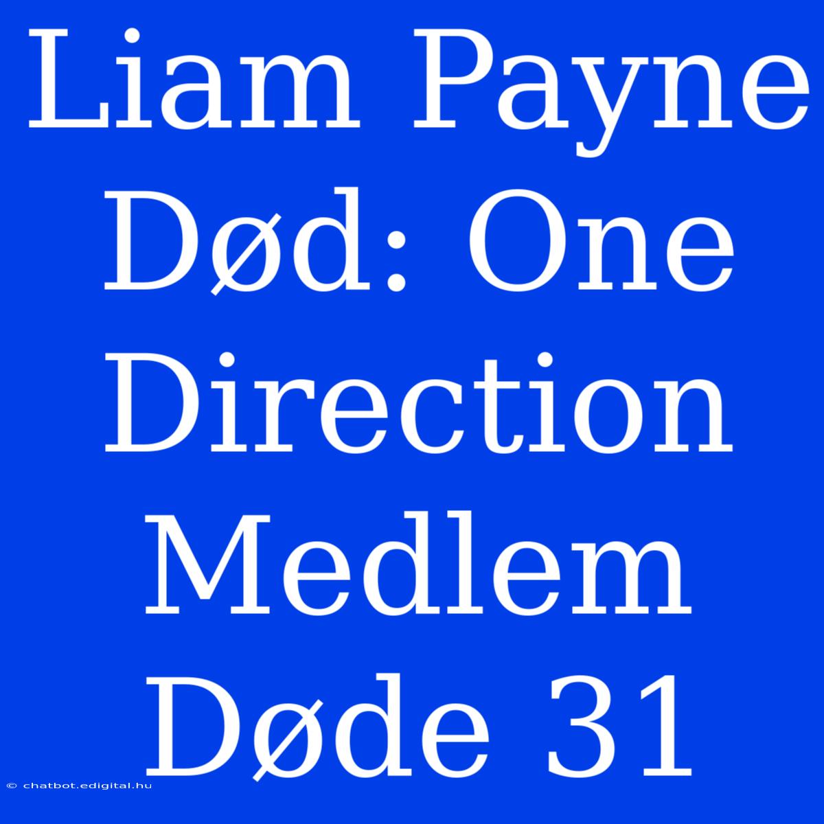 Liam Payne Død: One Direction Medlem Døde 31