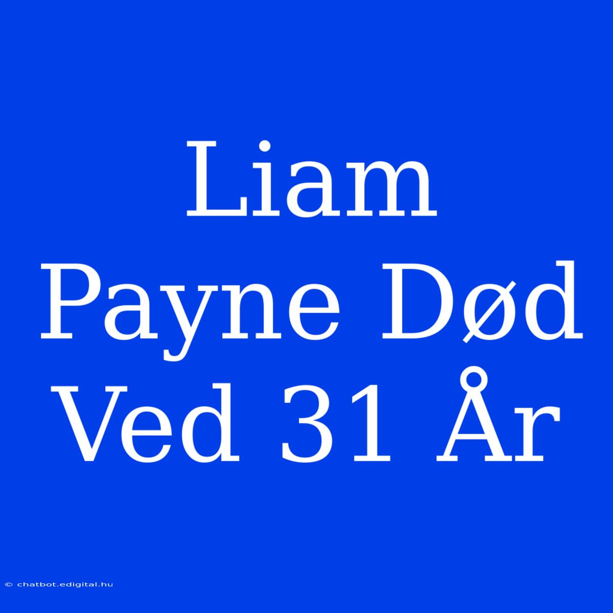 Liam Payne Død Ved 31 År