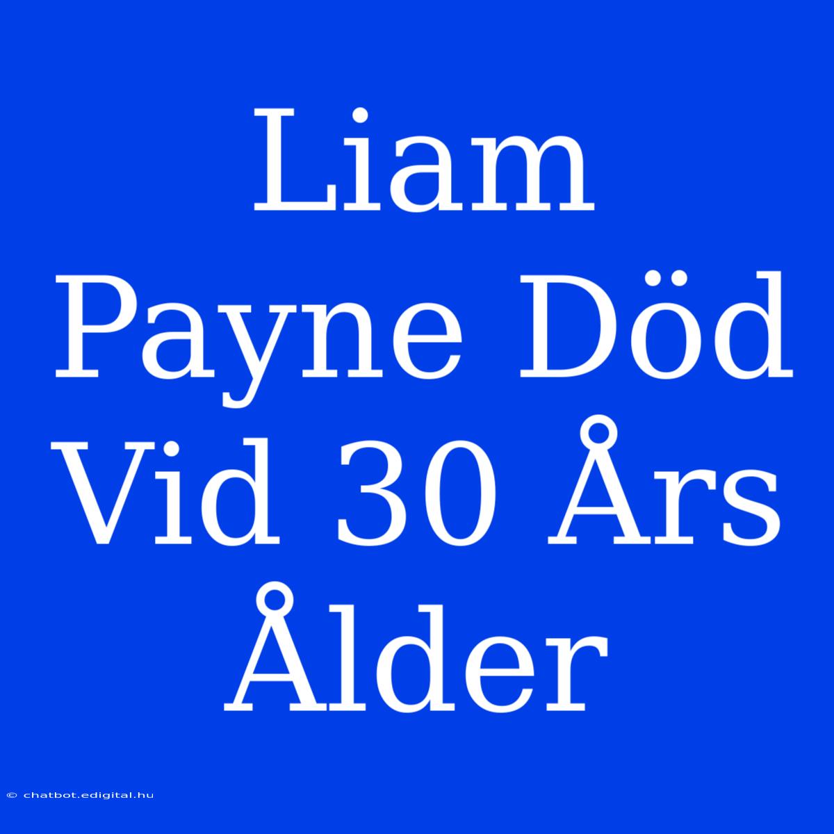 Liam Payne Död Vid 30 Års Ålder