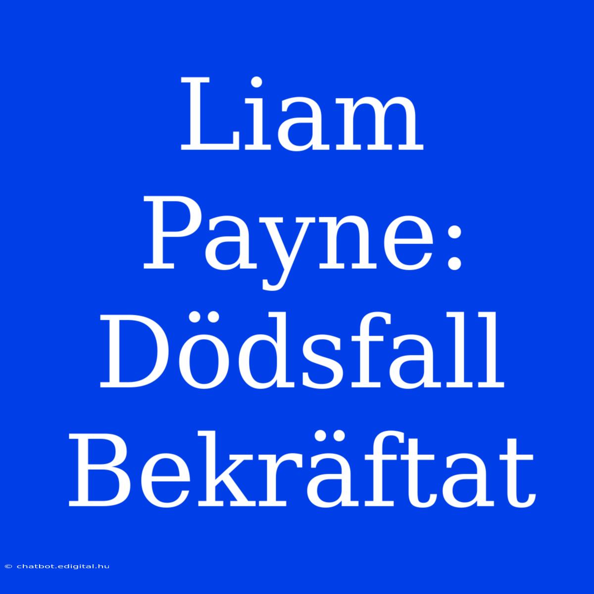 Liam Payne: Dödsfall Bekräftat