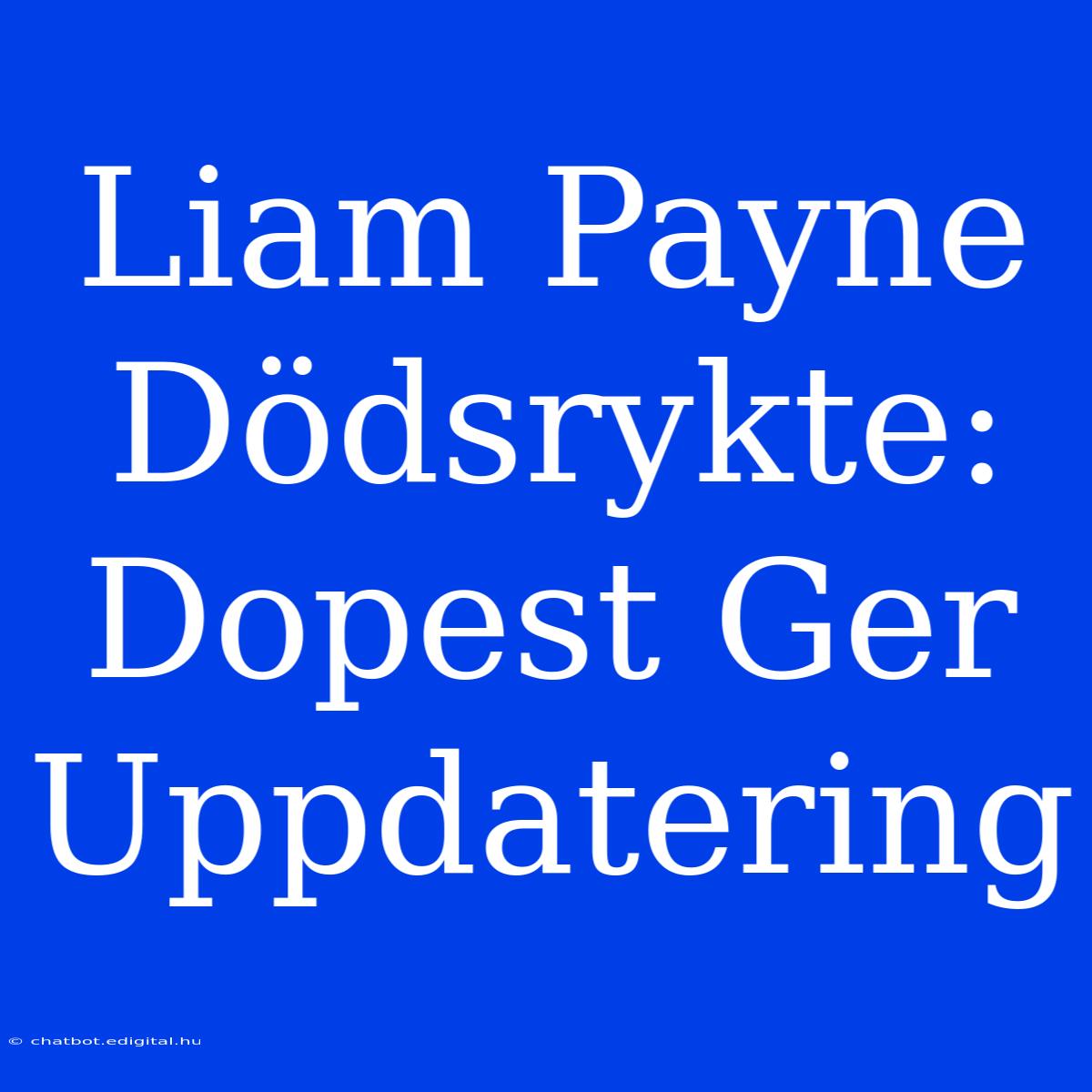 Liam Payne Dödsrykte: Dopest Ger Uppdatering