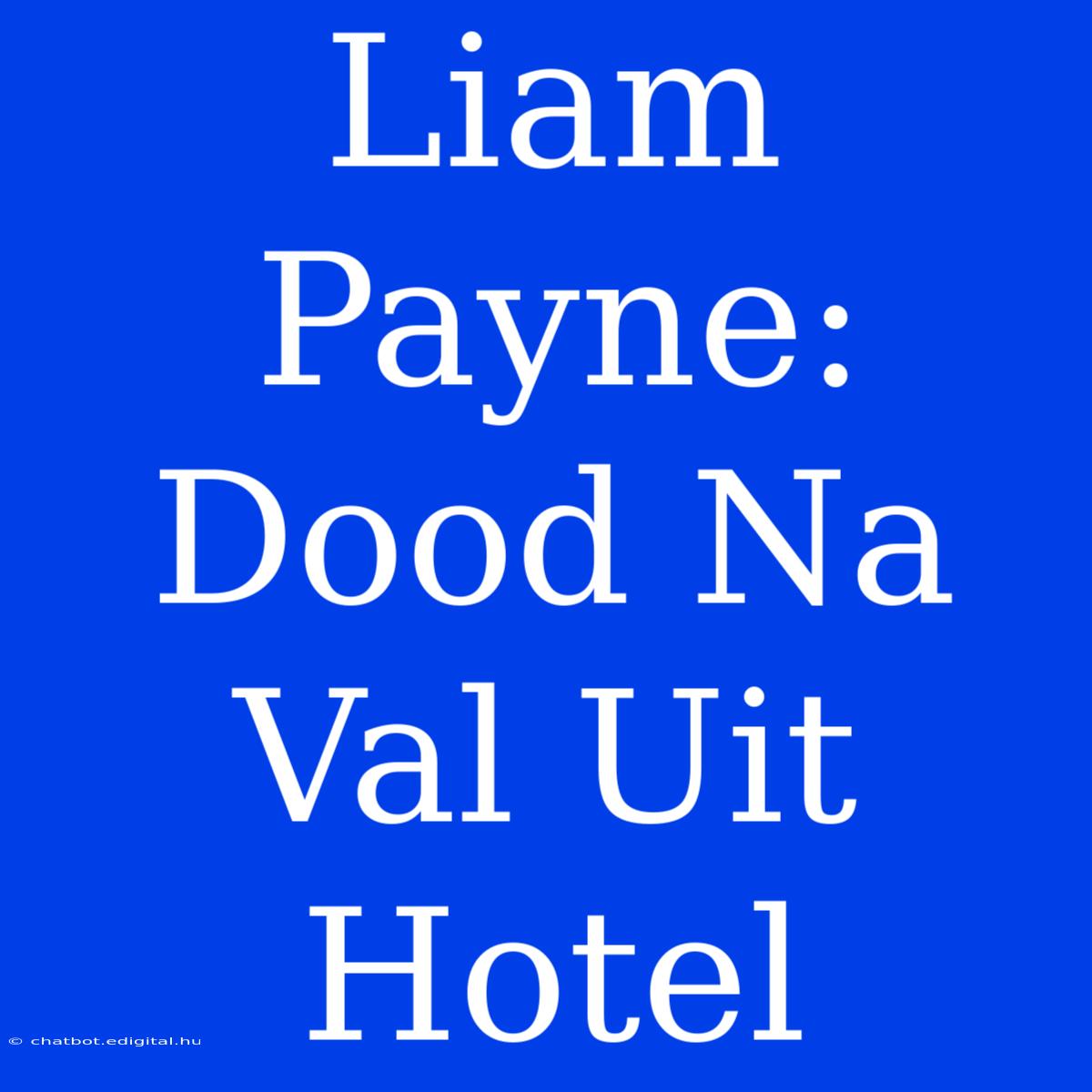 Liam Payne: Dood Na Val Uit Hotel 