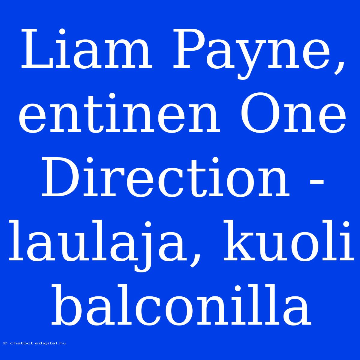 Liam Payne, Entinen One Direction -laulaja, Kuoli Balconilla