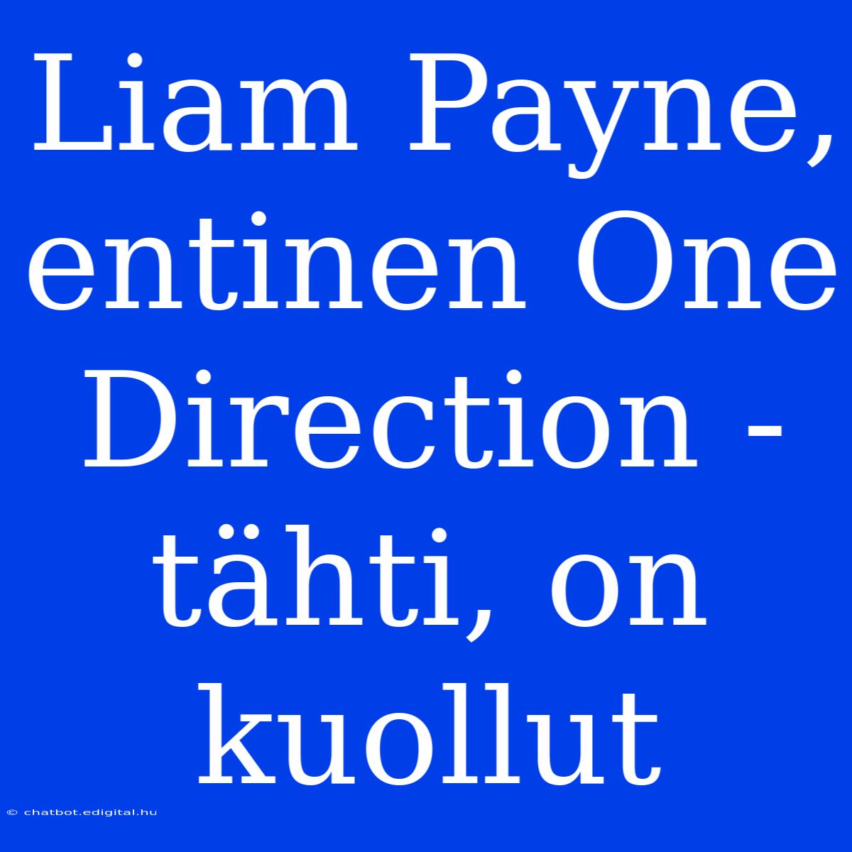 Liam Payne, Entinen One Direction -tähti, On Kuollut