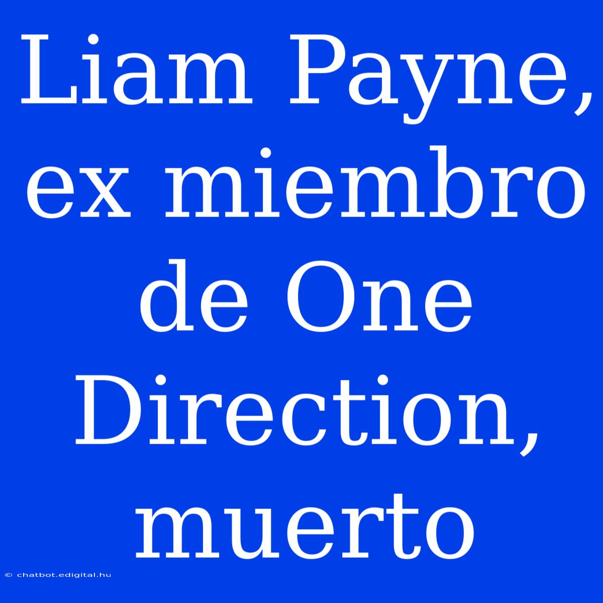 Liam Payne, Ex Miembro De One Direction, Muerto