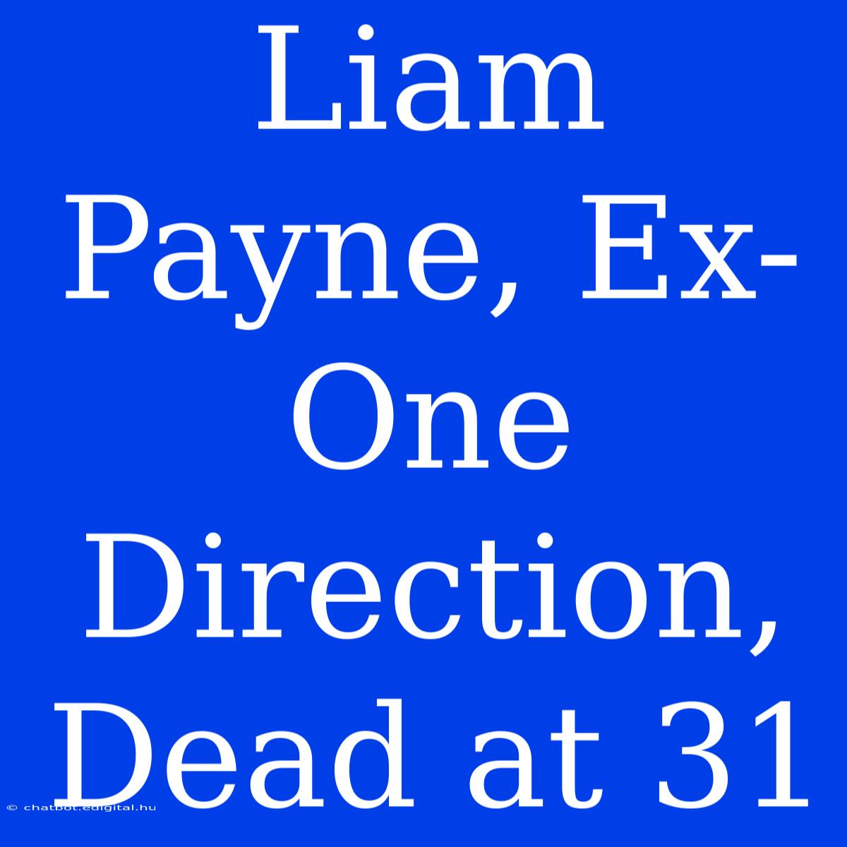 Liam Payne, Ex-One Direction, Dead At 31