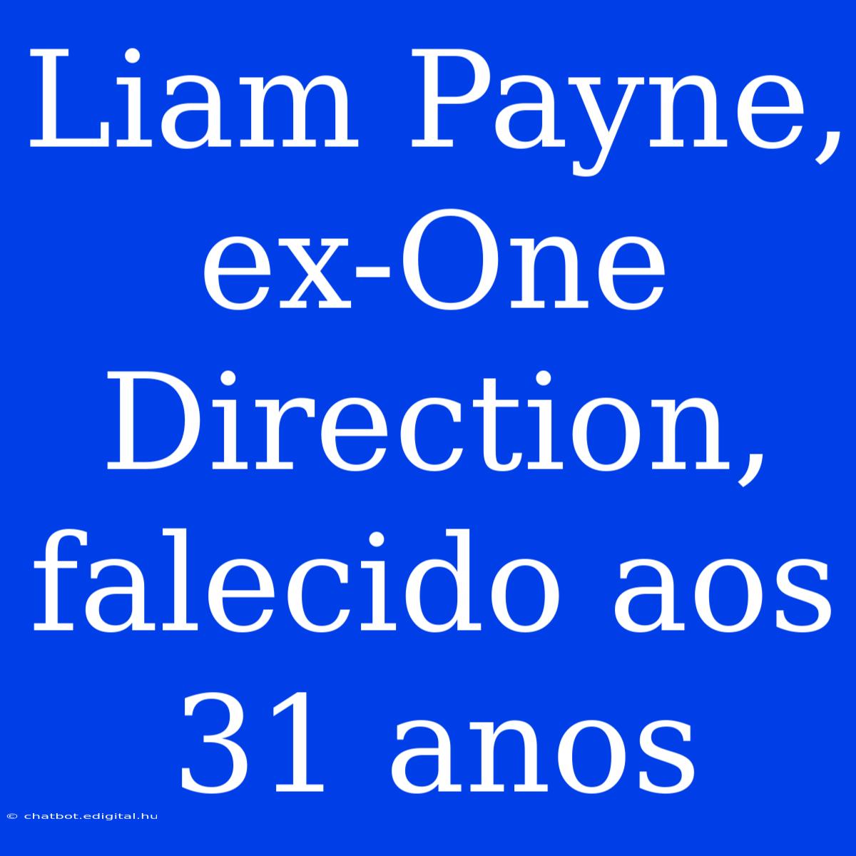 Liam Payne, Ex-One Direction, Falecido Aos 31 Anos