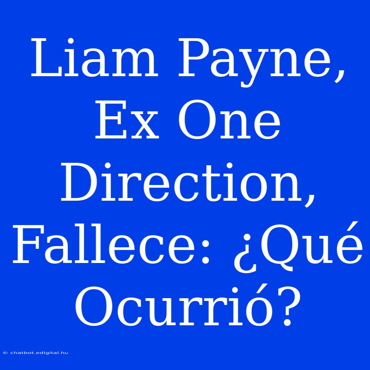 Liam Payne, Ex One Direction, Fallece: ¿Qué Ocurrió?