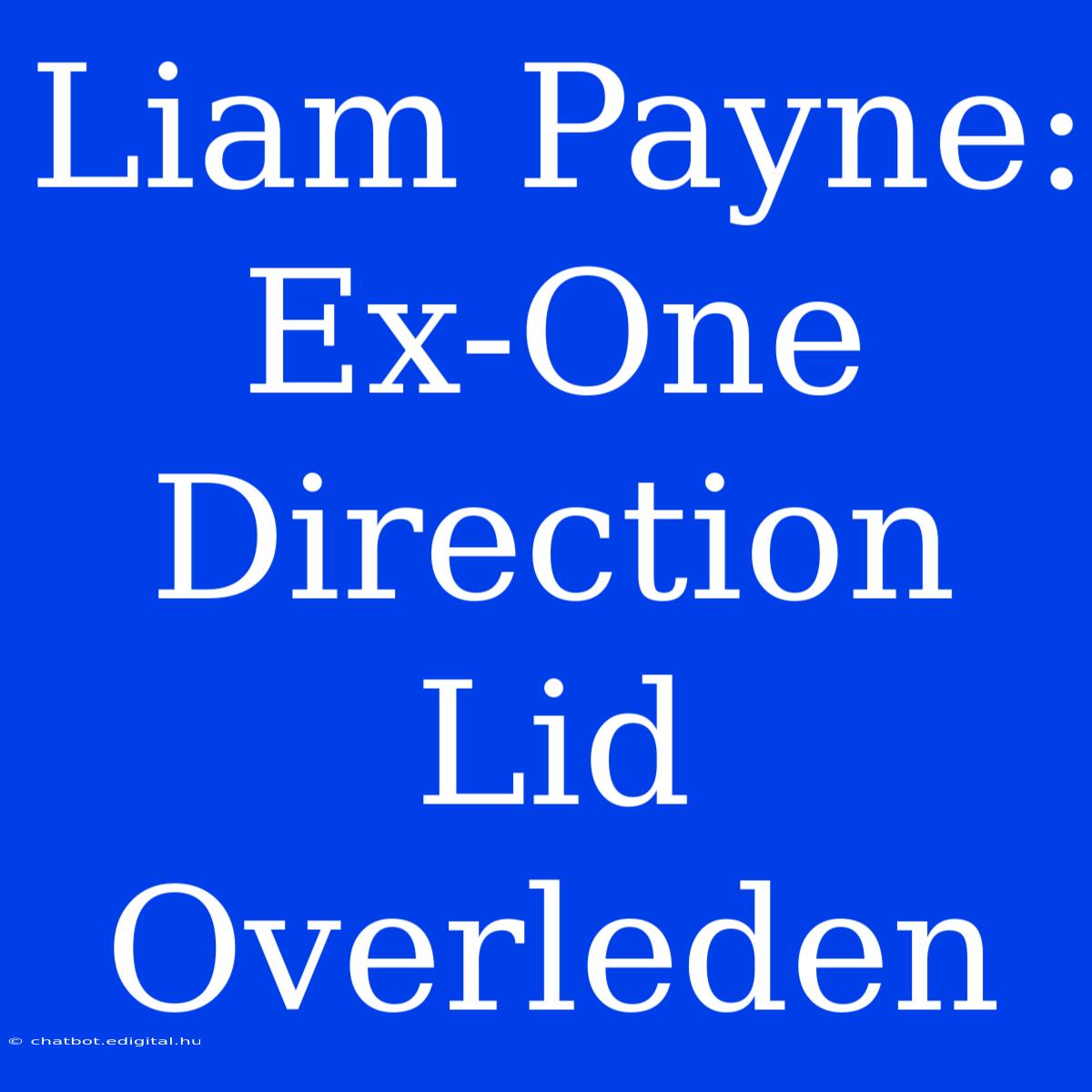 Liam Payne: Ex-One Direction Lid Overleden