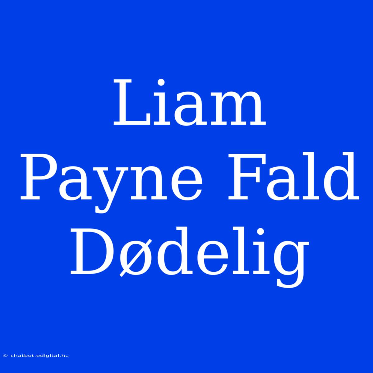 Liam Payne Fald Dødelig