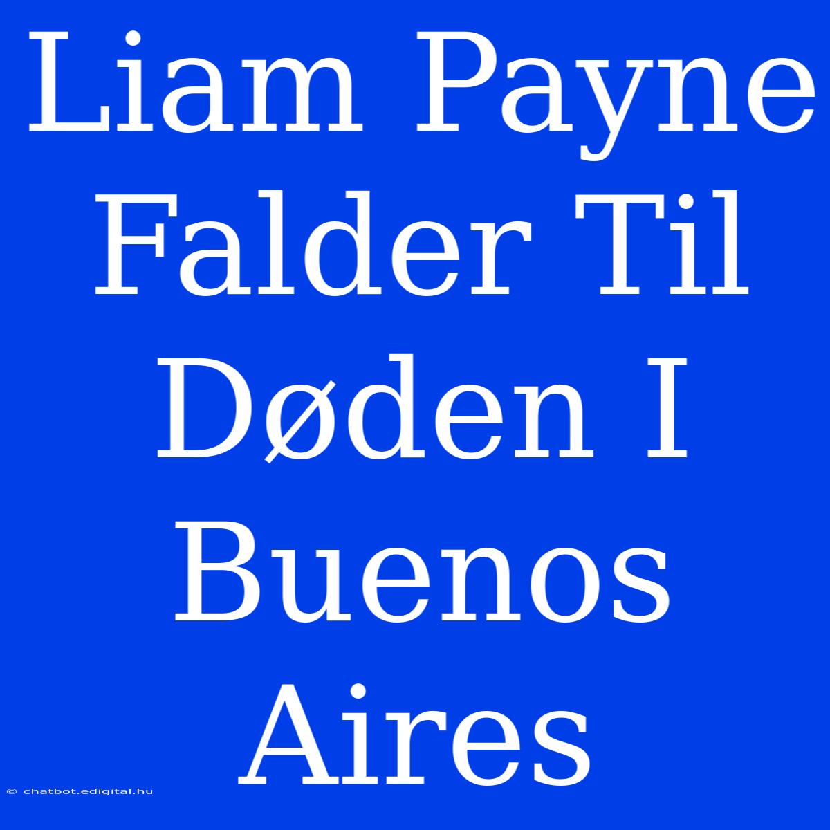 Liam Payne Falder Til Døden I Buenos Aires