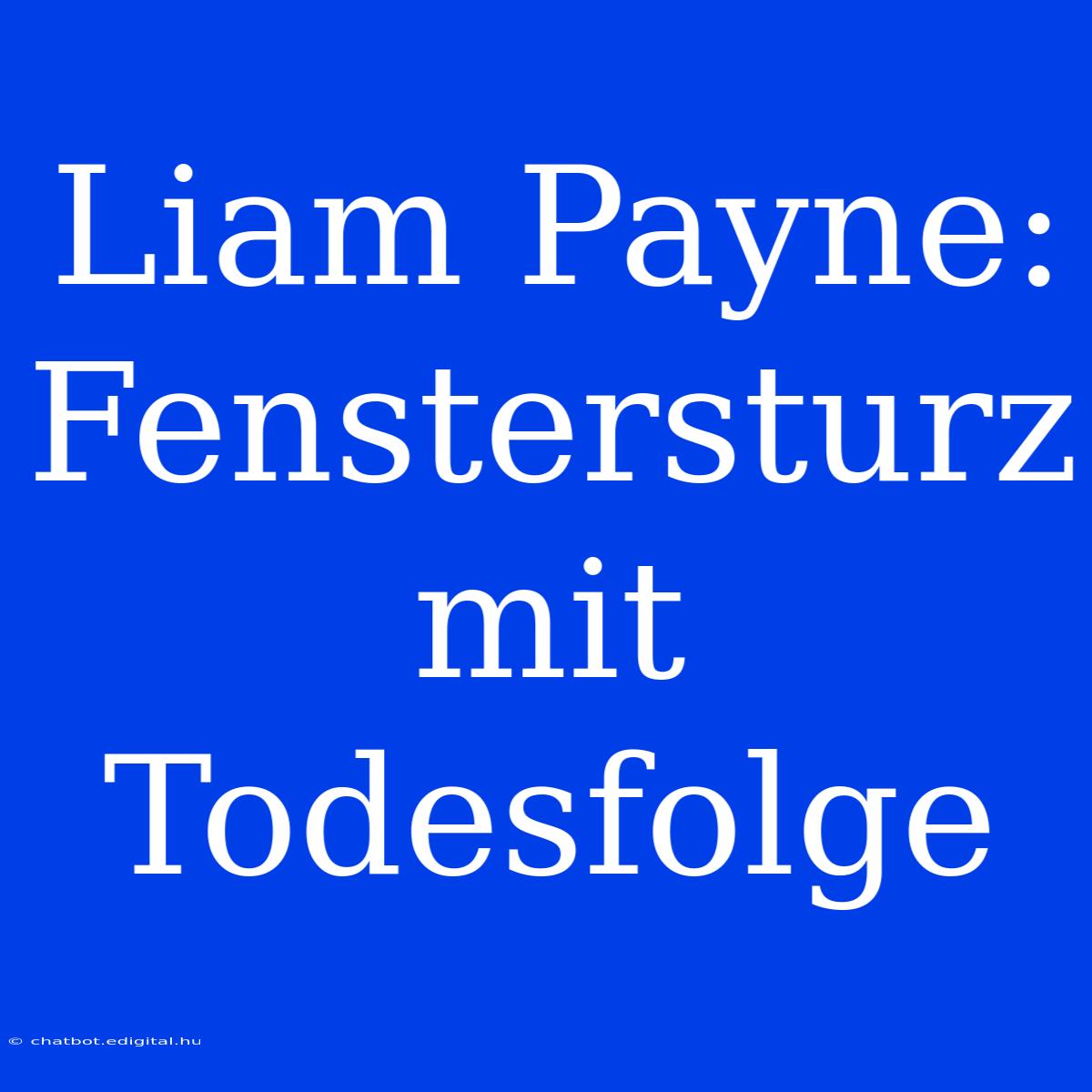 Liam Payne: Fenstersturz Mit Todesfolge