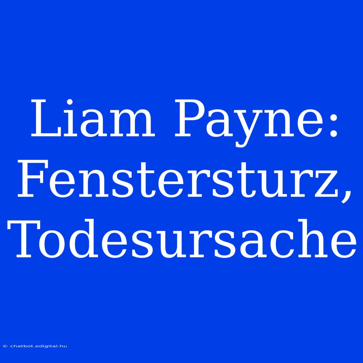 Liam Payne: Fenstersturz, Todesursache