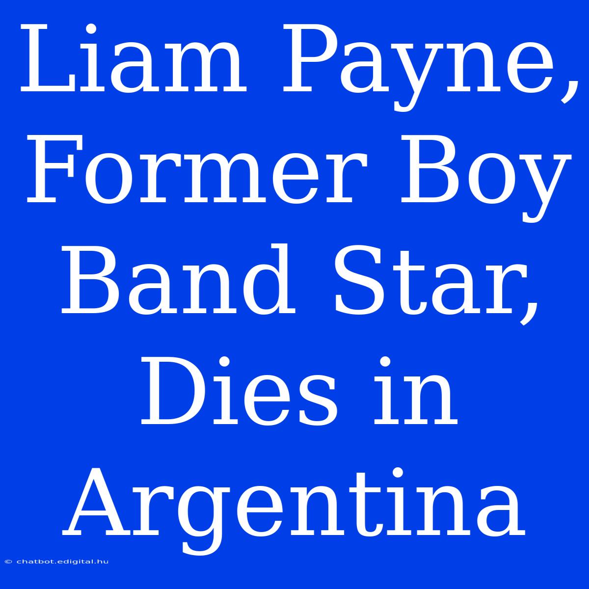 Liam Payne, Former Boy Band Star, Dies In Argentina